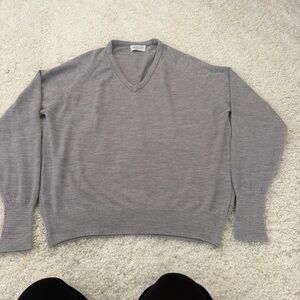 Dior Gray V-Neck Knit Sweater
